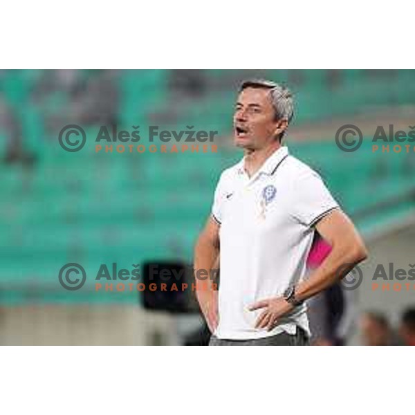 Agron Salja, head coach of Celje during Prva Liga Telemach football match between Olimpija and Celje in Ljubljana, Slovenia on September 18, 2021