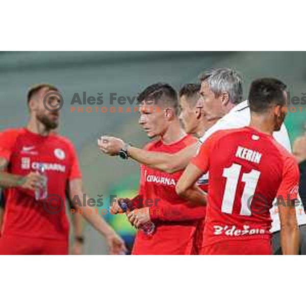 Agron Salja, head coach of Celje during Prva Liga Telemach football match between Olimpija and Celje in Ljubljana, Slovenia on September 18, 2021
