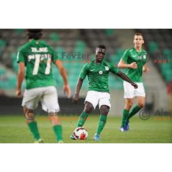 Aldair Djalo in action during Prva Liga Telemach football match between Olimpija and Celje in Ljubljana, Slovenia on September 18, 202