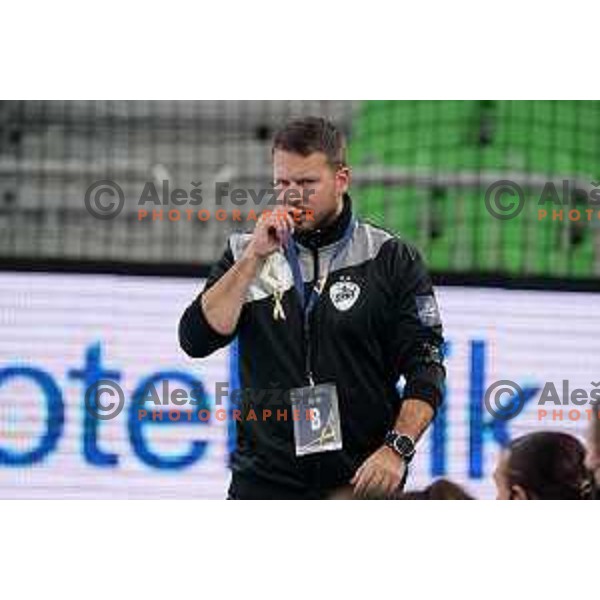 Uros Bregar, head coach of Krim Mercator during EHF Champions League Women 2021-2022 handball match between Krim Mercator (SLO) and Gyori Audi ETO KC (HUN) in Ljubljana, Slovenia on September 18, 2021