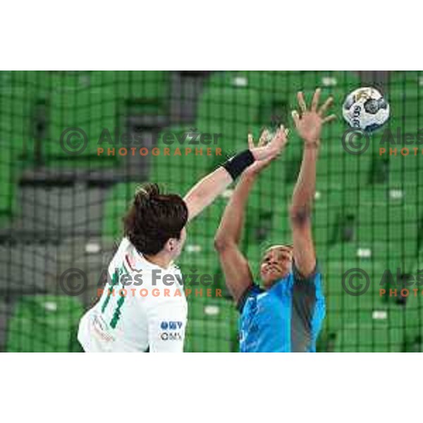 Allison Pineau in action during EHF Champions League Women 2021-2022 handball match between Krim Mercator (SLO) and Gyori Audi ETO KC (HUN) in Ljubljana, Slovenia on September 18, 2021
