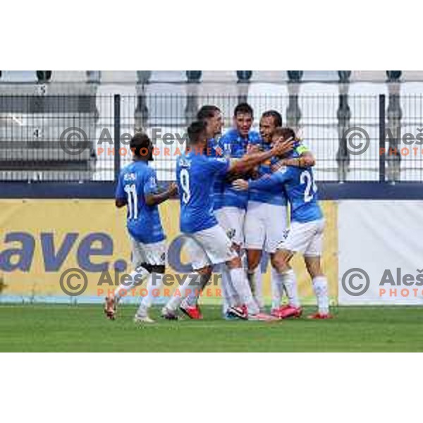 Vanja Drkusic celebrates goal during Prva Liga Telemach football match between Koper and Bravo in Koper, Slovenia on September 19, 2021