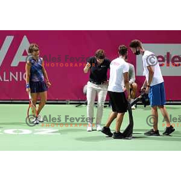 Jasmine Paolini (ITA) in action during the Final of WTA Slovenian Open in Portoroz, Slovenia on September 19, 2021