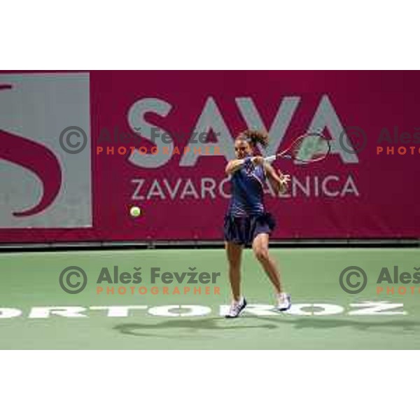 Jasmine Paolini (ITA) in action during the Final of WTA Slovenian Open in Portoroz, Slovenia on September 19, 2021