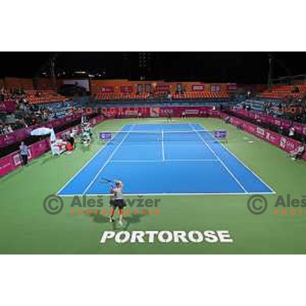 Alison Riske (USA) in action during the Final of WTA Slovenian Open in Portoroz, Slovenia on September 19, 2021