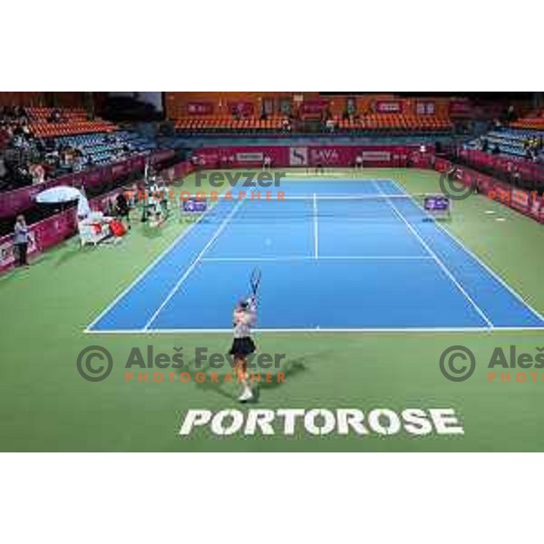 Alison Riske (USA) in action during the Final of WTA Slovenian Open in Portoroz, Slovenia on September 19, 2021