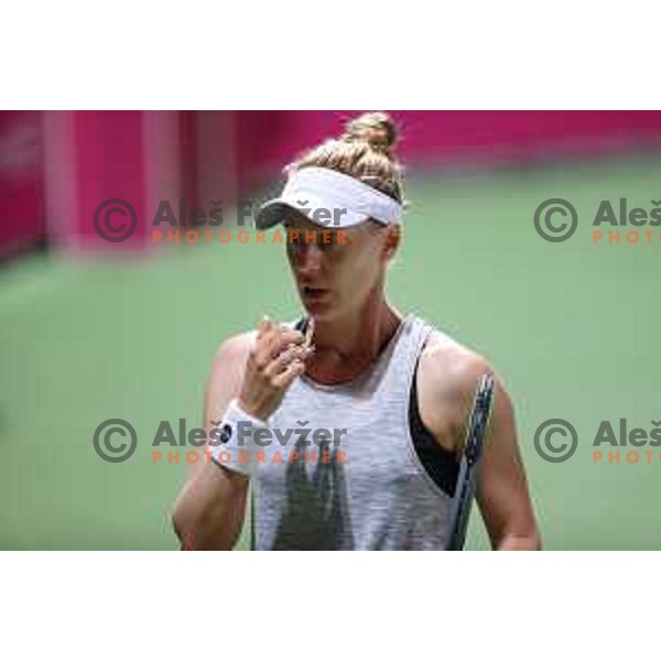 Alison Riske (USA) in action during the Final of WTA Slovenian Open in Portoroz, Slovenia on September 19, 2021