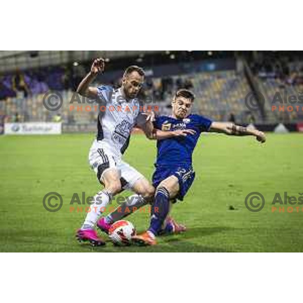 Ziga Kous vs Gregor Sikosek during Prva liga Telemach football match between Maribor and Mura in Ljudski vrt, Maribor, Slovenia on September 19, 2021