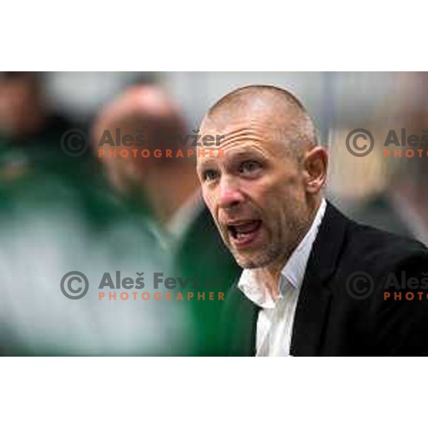 Mitja Sivic in action during IceHL match between SZ Olimpija and Graz 99ers in Tivoli Hall, Ljubljana, Slovenia on September 19, 2021