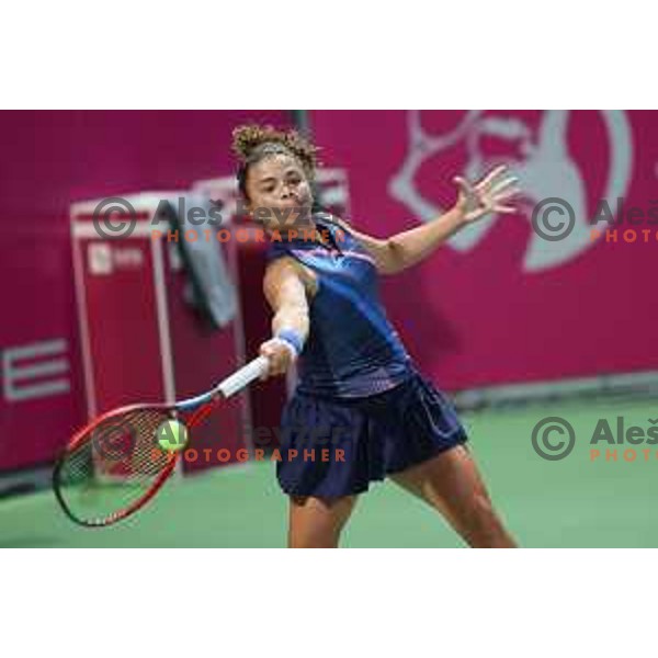 Jasmine Paolini (ITA) in action during the Final of WTA Slovenian Open in Portoroz, Slovenia on September 19, 2021