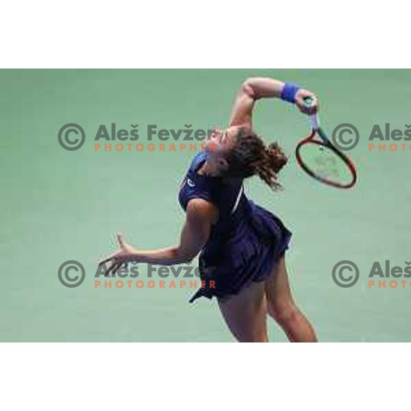 Jasmine Paolini (ITA) in action during the Final of WTA Slovenian Open in Portoroz, Slovenia on September 19, 2021