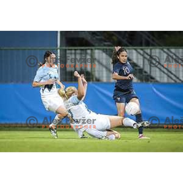 in action during FIFA Women’s World cup qualifiers football match between Slovenia and France in Fazanerija, Murska Sobota, Slovenia on September 21, 2021