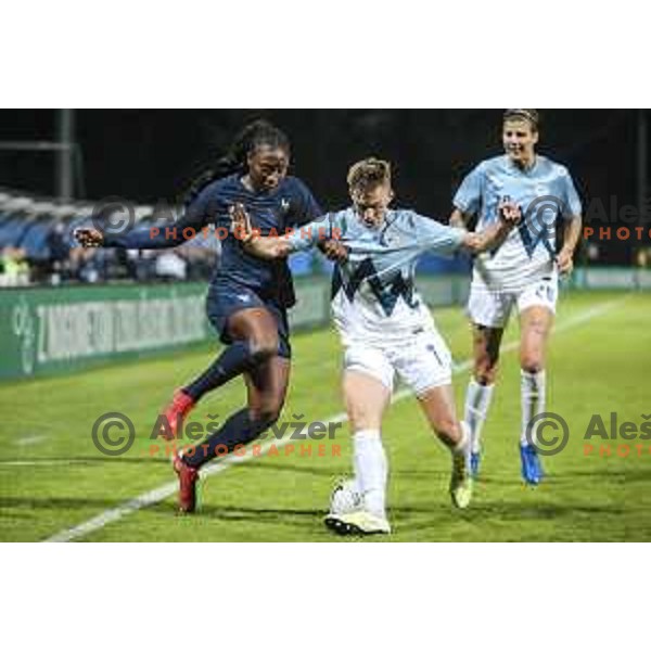 in action during FIFA Women’s World cup qualifiers football match between Slovenia and France in Fazanerija, Murska Sobota, Slovenia on September 21, 2021