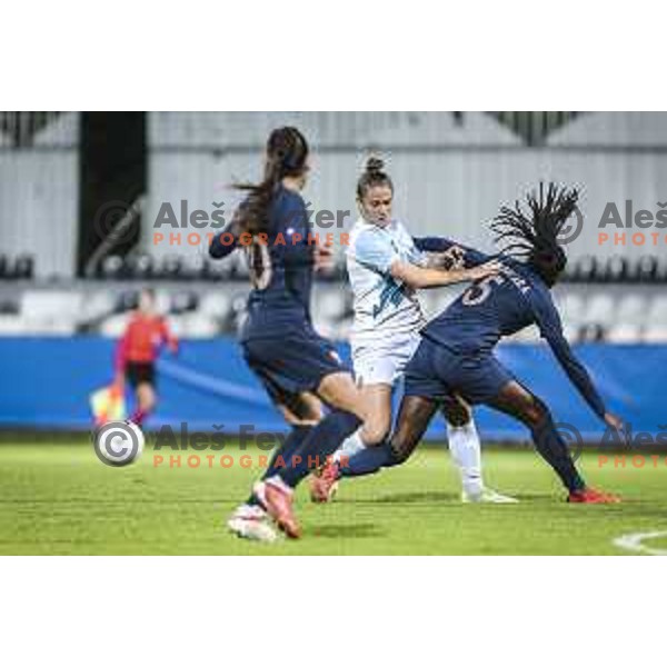 in action during FIFA Women’s World cup qualifiers football match between Slovenia and France in Fazanerija, Murska Sobota, Slovenia on September 21, 2021