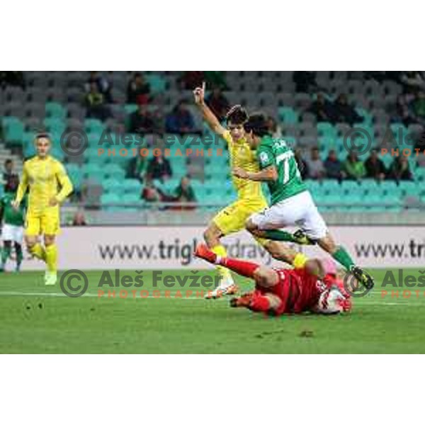 of Olimpija In action during Prva Liga Telemach football match between Olimpija and Domzale in Ljubljana, Slovenia on September 22, 2021