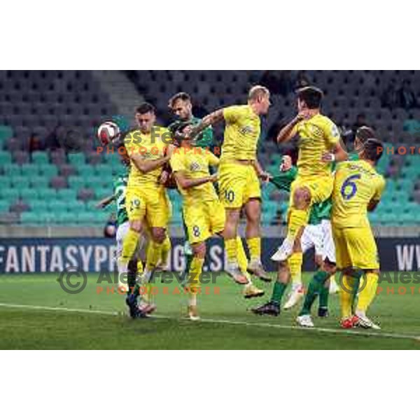 of Olimpija In action during Prva Liga Telemach football match between Olimpija and Domzale in Ljubljana, Slovenia on September 22, 2021