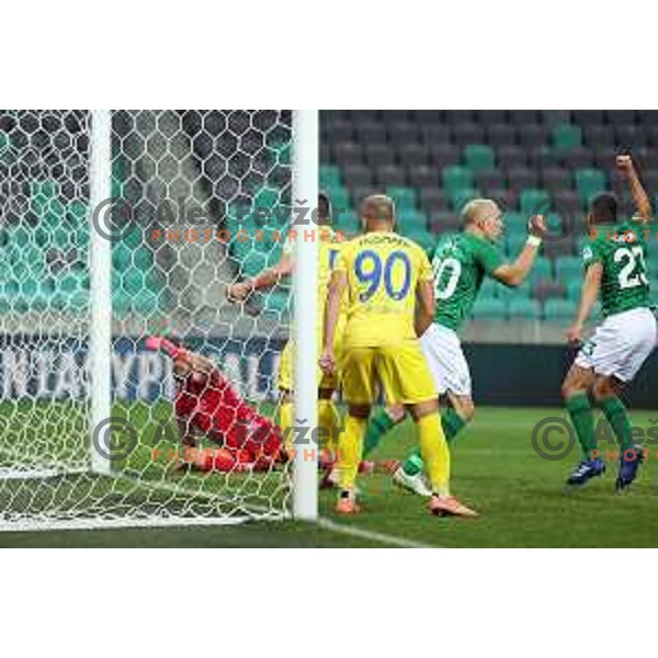 of Olimpija In action during Prva Liga Telemach football match between Olimpija and Domzale in Ljubljana, Slovenia on September 22, 2021