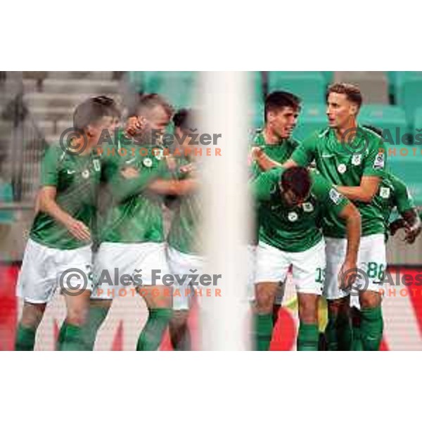 of Olimpija In action during Prva Liga Telemach football match between Olimpija and Domzale in Ljubljana, Slovenia on September 22, 2021