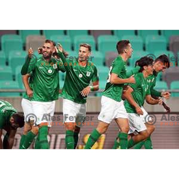 of Olimpija In action during Prva Liga Telemach football match between Olimpija and Domzale in Ljubljana, Slovenia on September 22, 2021