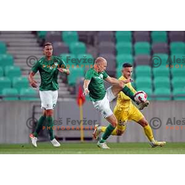 of Olimpija In action during Prva Liga Telemach football match between Olimpija and Domzale in Ljubljana, Slovenia on September 22, 2021