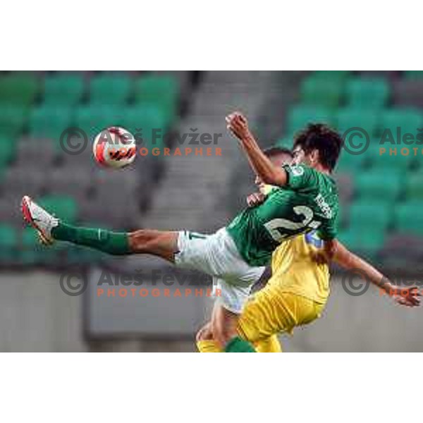 of Olimpija In action during Prva Liga Telemach football match between Olimpija and Domzale in Ljubljana, Slovenia on September 22, 2021