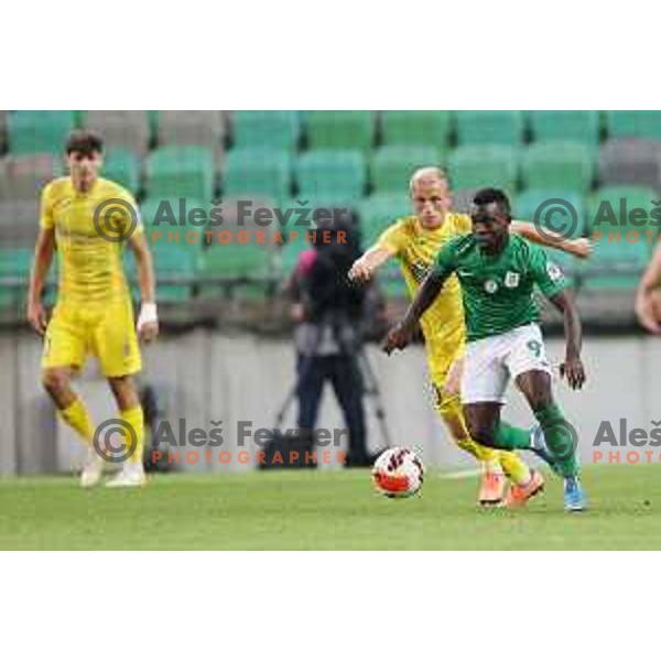 of Olimpija In action during Prva Liga Telemach football match between Olimpija and Domzale in Ljubljana, Slovenia on September 22, 2021