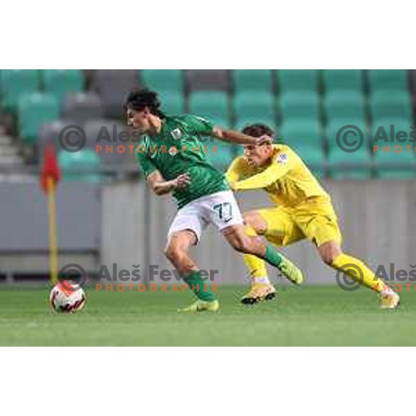 of Olimpija In action during Prva Liga Telemach football match between Olimpija and Domzale in Ljubljana, Slovenia on September 22, 2021