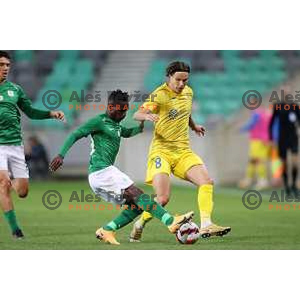 of Olimpija In action during Prva Liga Telemach football match between Olimpija and Domzale in Ljubljana, Slovenia on September 22, 2021