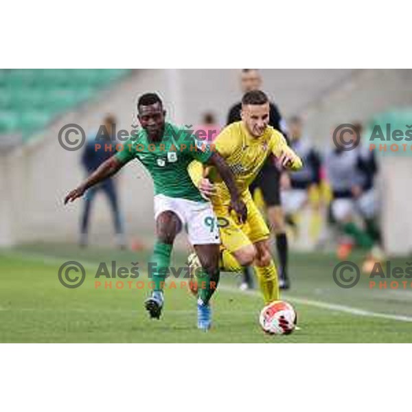 of Olimpija In action during Prva Liga Telemach football match between Olimpija and Domzale in Ljubljana, Slovenia on September 22, 2021