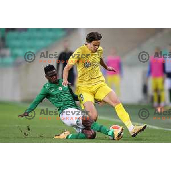 of Olimpija In action during Prva Liga Telemach football match between Olimpija and Domzale in Ljubljana, Slovenia on September 22, 2021