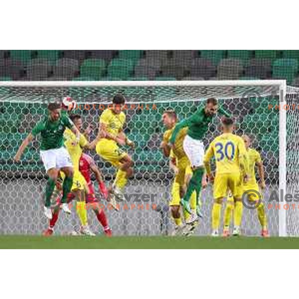 of Olimpija In action during Prva Liga Telemach football match between Olimpija and Domzale in Ljubljana, Slovenia on September 22, 2021