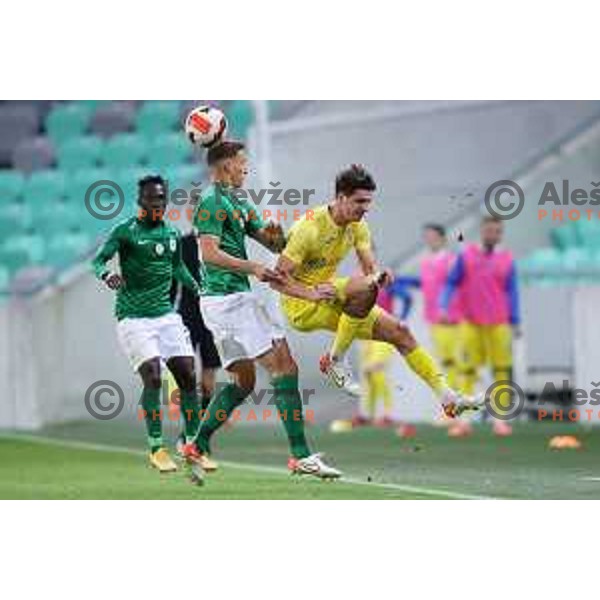 of Olimpija In action during Prva Liga Telemach football match between Olimpija and Domzale in Ljubljana, Slovenia on September 22, 2021