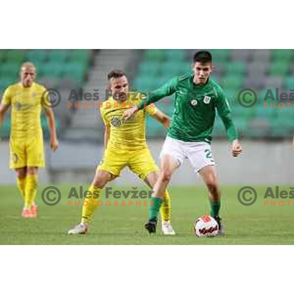 of Olimpija In action during Prva Liga Telemach football match between Olimpija and Domzale in Ljubljana, Slovenia on September 22, 2021