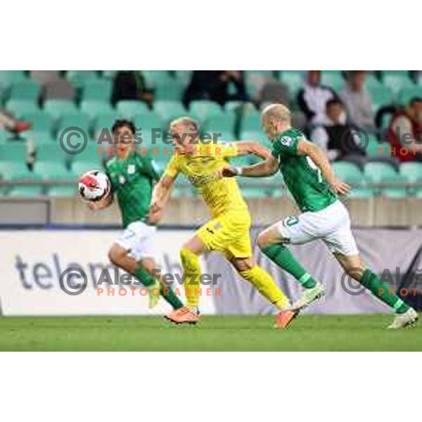 of Olimpija In action during Prva Liga Telemach football match between Olimpija and Domzale in Ljubljana, Slovenia on September 22, 2021