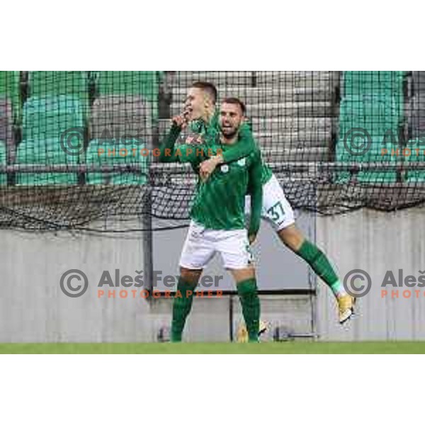 of Olimpija In action during Prva Liga Telemach football match between Olimpija and Domzale in Ljubljana, Slovenia on September 22, 2021