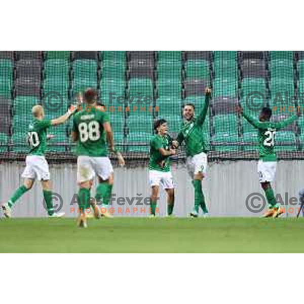 of Olimpija In action during Prva Liga Telemach football match between Olimpija and Domzale in Ljubljana, Slovenia on September 22, 2021