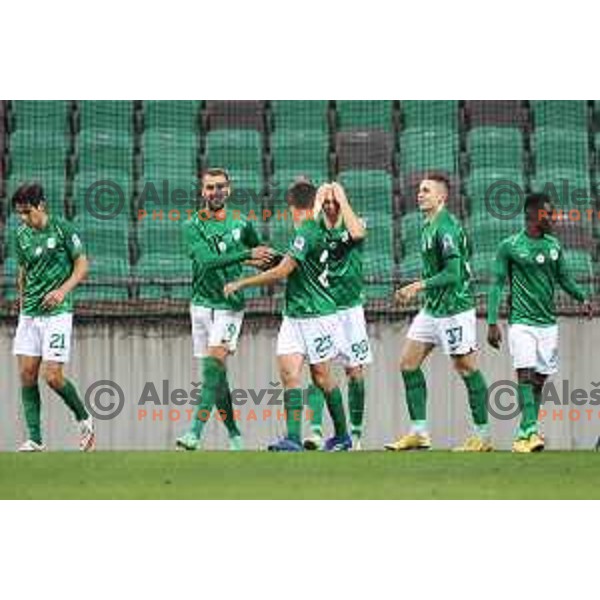 of Olimpija In action during Prva Liga Telemach football match between Olimpija and Domzale in Ljubljana, Slovenia on September 22, 2021
