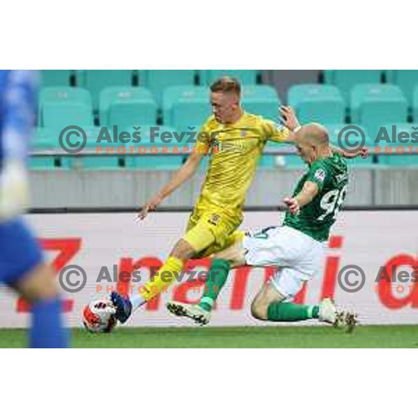 of Olimpija In action during Prva Liga Telemach football match between Olimpija and Domzale in Ljubljana, Slovenia on September 22, 2021