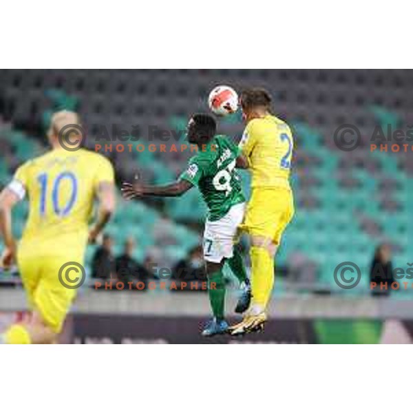 of Olimpija In action during Prva Liga Telemach football match between Olimpija and Domzale in Ljubljana, Slovenia on September 22, 2021