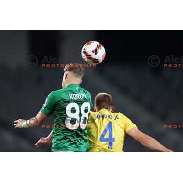 of Olimpija In action during Prva Liga Telemach football match between Olimpija and Domzale in Ljubljana, Slovenia on September 22, 2021