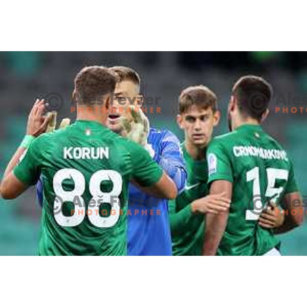 of Olimpija In action during Prva Liga Telemach football match between Olimpija and Domzale in Ljubljana, Slovenia on September 22, 2021