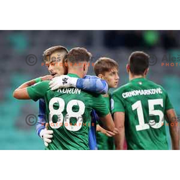 of Olimpija In action during Prva Liga Telemach football match between Olimpija and Domzale in Ljubljana, Slovenia on September 22, 2021