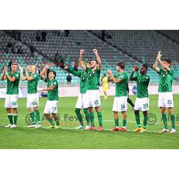 of Olimpija In action during Prva Liga Telemach football match between Olimpija and Domzale in Ljubljana, Slovenia on September 22, 2021