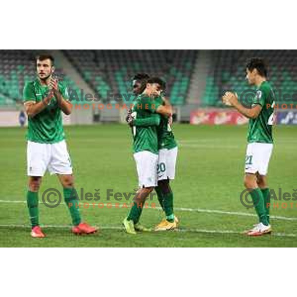 of Olimpija In action during Prva Liga Telemach football match between Olimpija and Domzale in Ljubljana, Slovenia on September 22, 2021