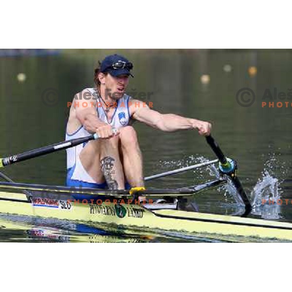Luka Spik, Olympic gold medalist from Sydney 2000 and silver medalist from Athens 2004 during practice on lake Bled, Slovenia 28.4.2008. photo by Ales Fevzer 