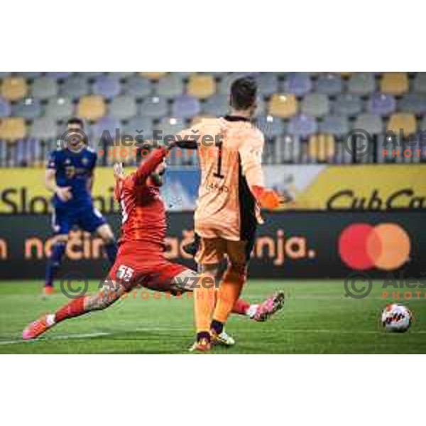 Zan Medved in action during Prva liga Telemach football match between Maribor and Celje in Ljudski vrt, Maribor, Slovenia on September 23, 2021