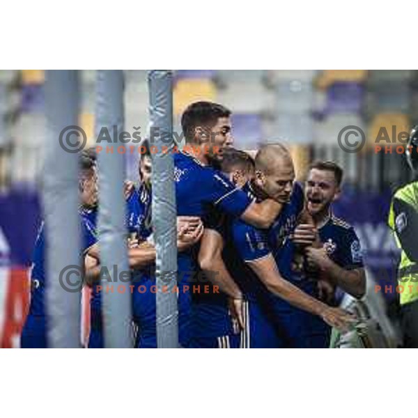 Ognjen Mudrinski celebrating during Prva liga Telemach football match between Maribor and Celje in Ljudski vrt, Maribor, Slovenia on September 23, 2021