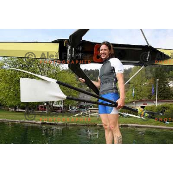Luka Spik, Olympic gold medalist from Sydney 2000 and silver medalist from Athens 2004 during practice on lake Bled, Slovenia 28.4.2008. photo by Ales Fevzer 