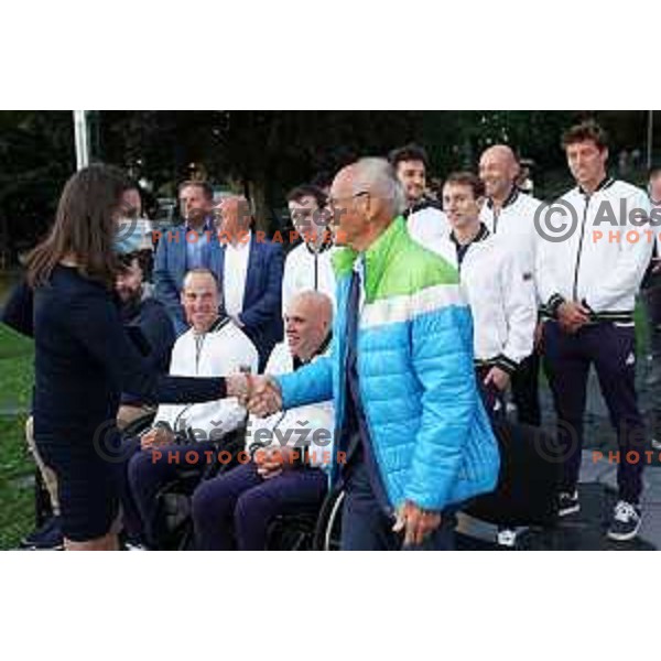 Simona Kustec and Miro Cerar at Opening of the European Week of Sports, Bled, Slovenia on September 23, 2021