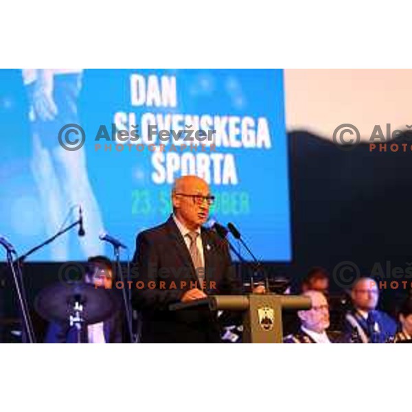 Bogdan Gabrovec during his speech at Opening of the European Week of Sports, Bled, Slovenia on September 23, 2021